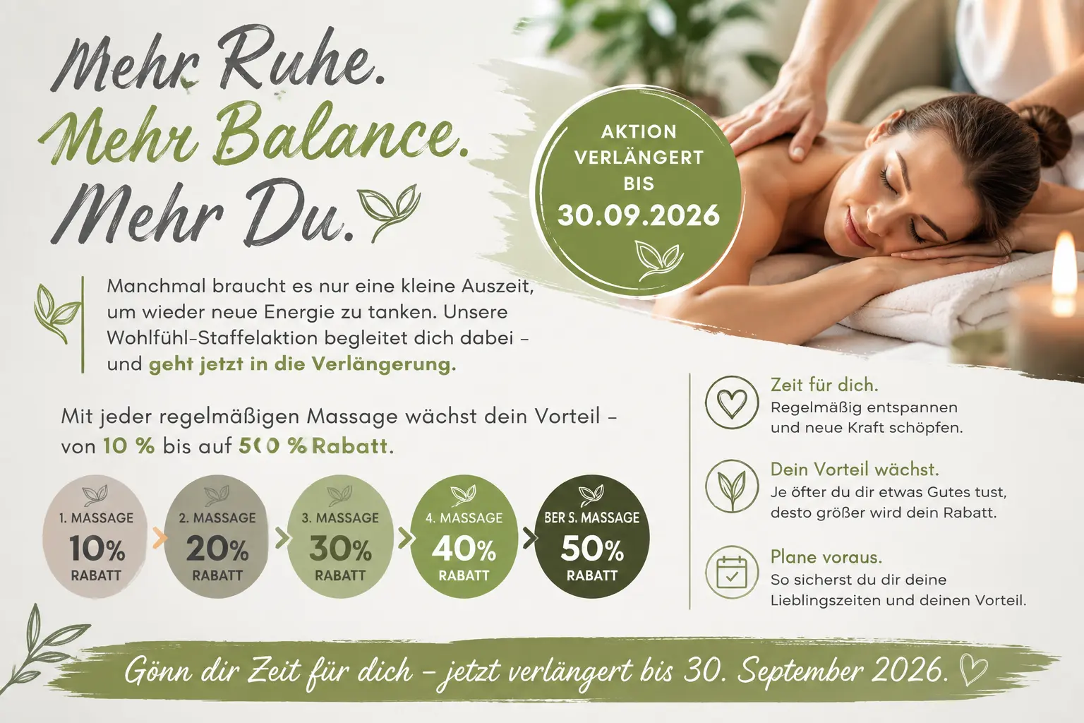 Mehr Ruhe.  Mehr Balance.  Mehr Du.
